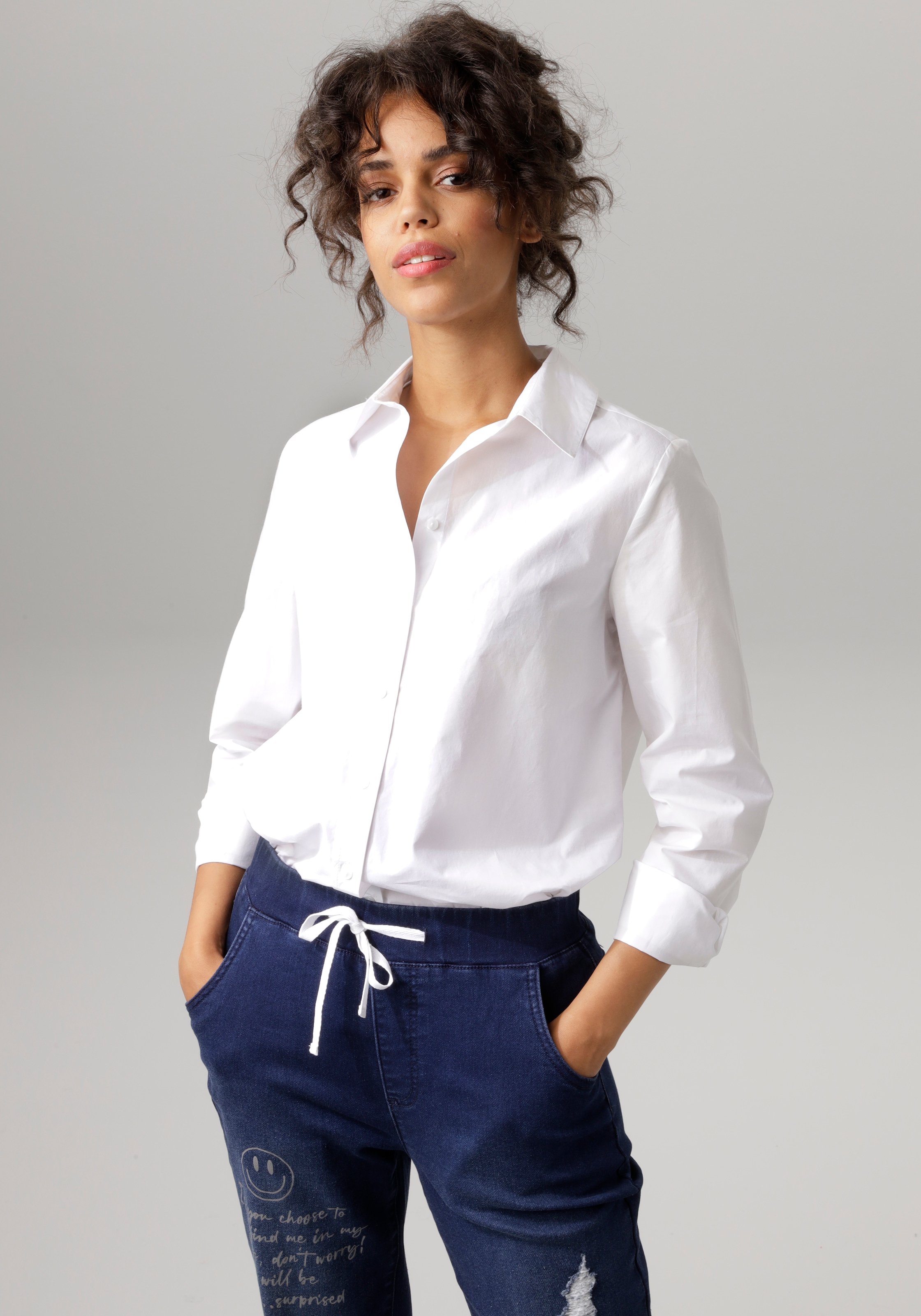 Aniston CASUAL Longbluse , mit kurzen Seitenschlitzen