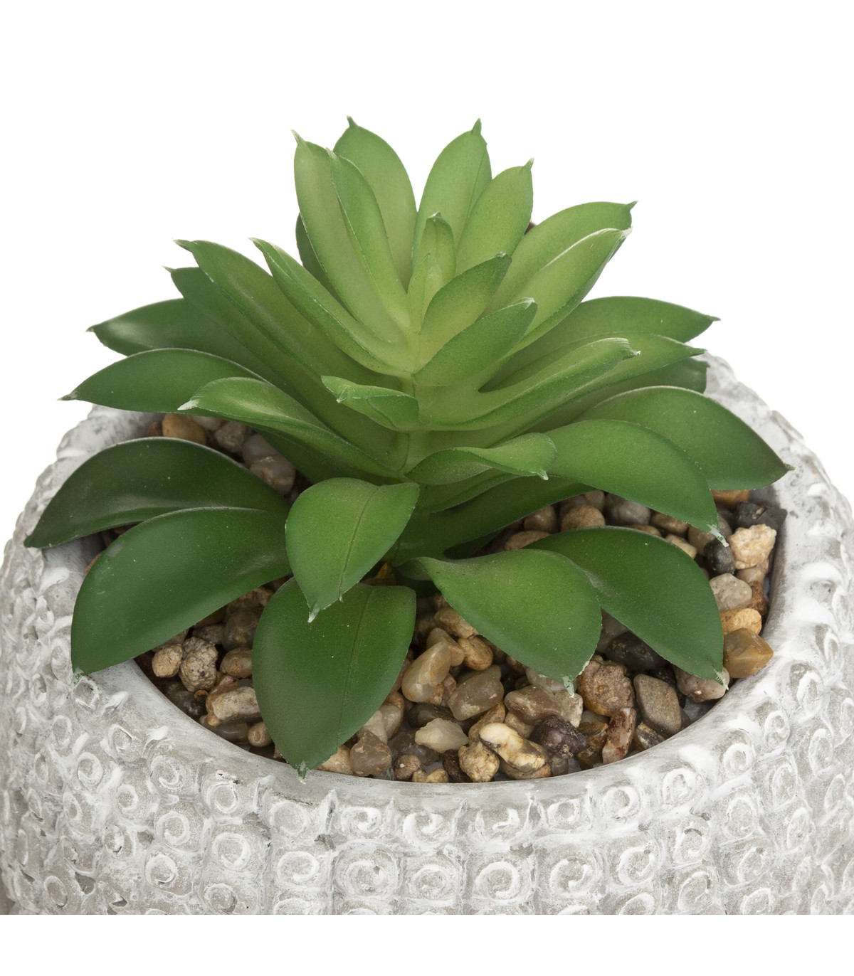 Plante artificielle pot bouddha en ciment h 13,5 cm