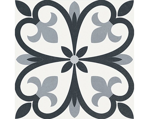 Porseleinen wand- en vloertegel Heritage taco zwart in 76 verschillende designs 16,5 x 16,5 cm
