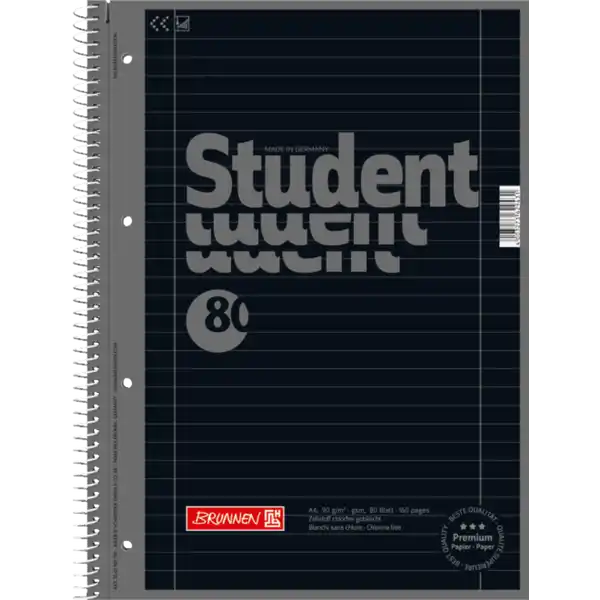 Collegeblock Premium Student Onyx A4