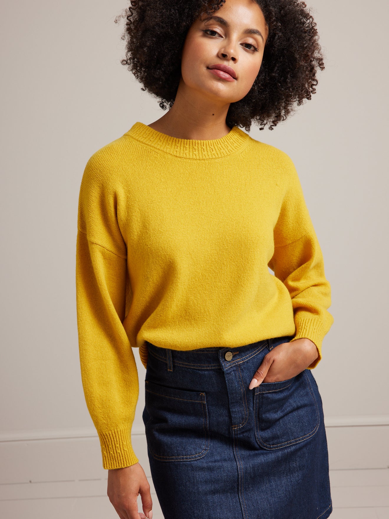Pull boxy laine mérinos femme