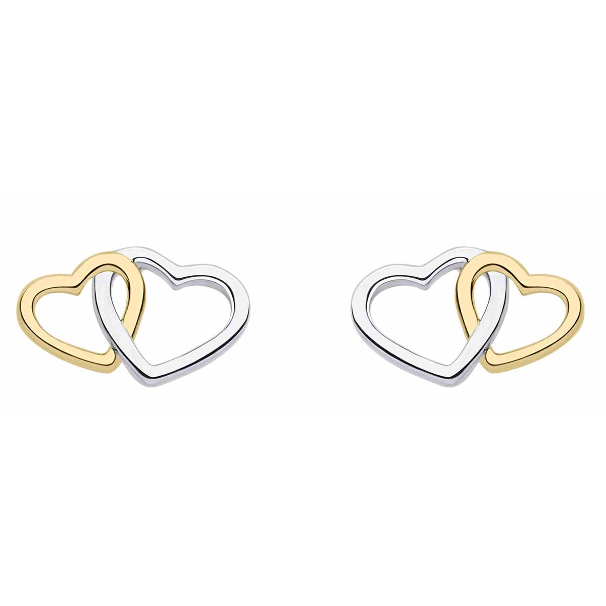 Boucle d'oreille coeurs plaqué or en argent 925