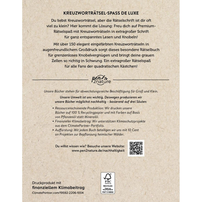 Grossdruck - Kreuzwort Rätsel - Premium Edition