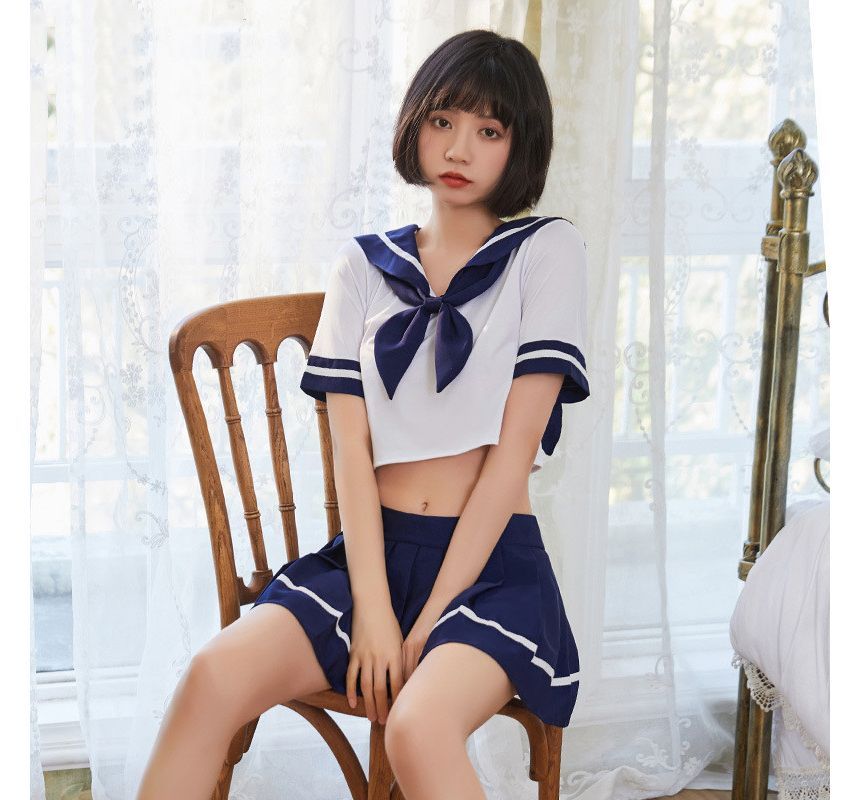Secret Dream - Zeemanskraag Uniform Lingerie Kostuumset