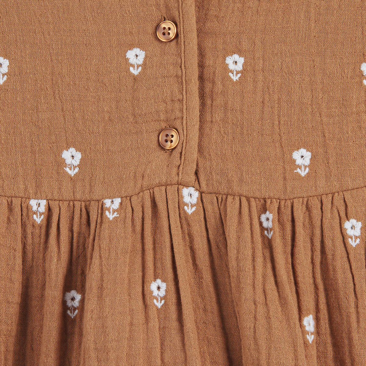 COLEÇÕES LA REDOUTE<br>Vestido tetra com estampa de bandeira, mangas curtas
