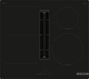 Bosch Serie | 4 PVS611B16E - Induktions kogeplade - 4 plader - Niche - bredde: 56 cm - dybde: 49 cm - Klasse B - rammeløs - sort med downdraft-udstødning (ekstraktion og recirkulation med ekstra ekstraktion og recurkulationssæt)