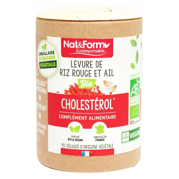 Nat & Form Arroz Vermelho Fermentado Ecológico e Alho Orgânico 90 Cápsulas Vegetais