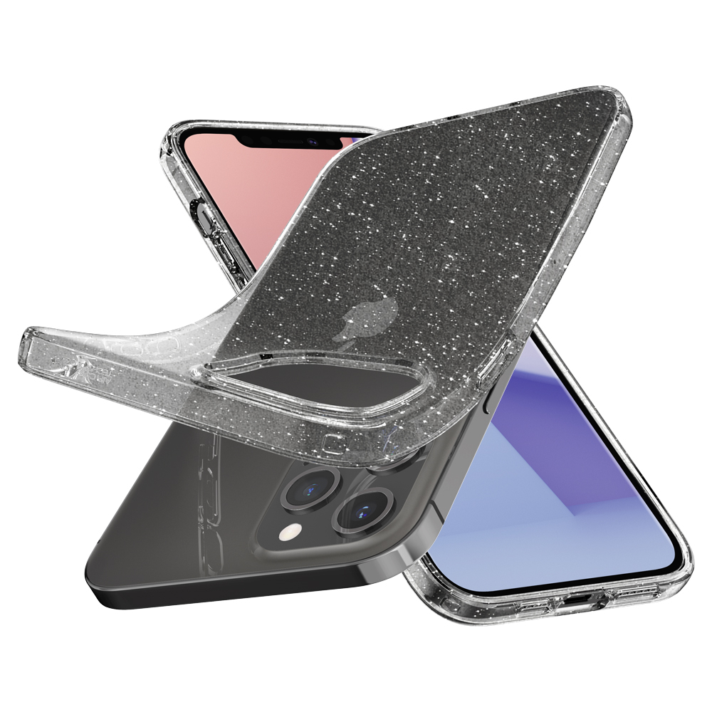 iPhone 12 / iPhone 12 Pro Liquid Crystal Glitter Case Gummi Hülle (ACS01698) - Transparent