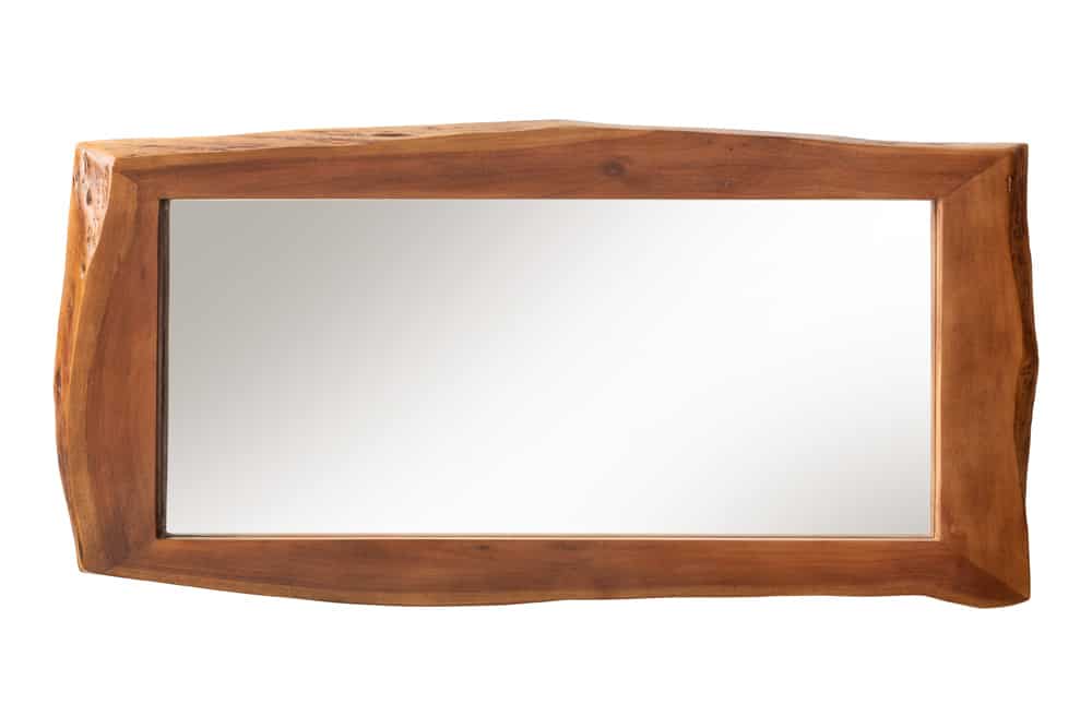 Massiver Spiegel MAMMUT 160cm braun Akazienholz Baumkante Wandspiegel