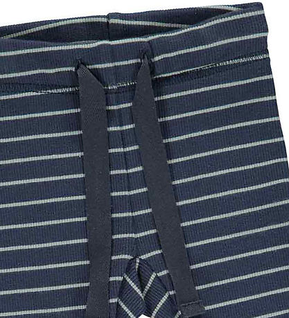 M?Slå Bukser - Stripe Rib - Night Blue/Spa Green