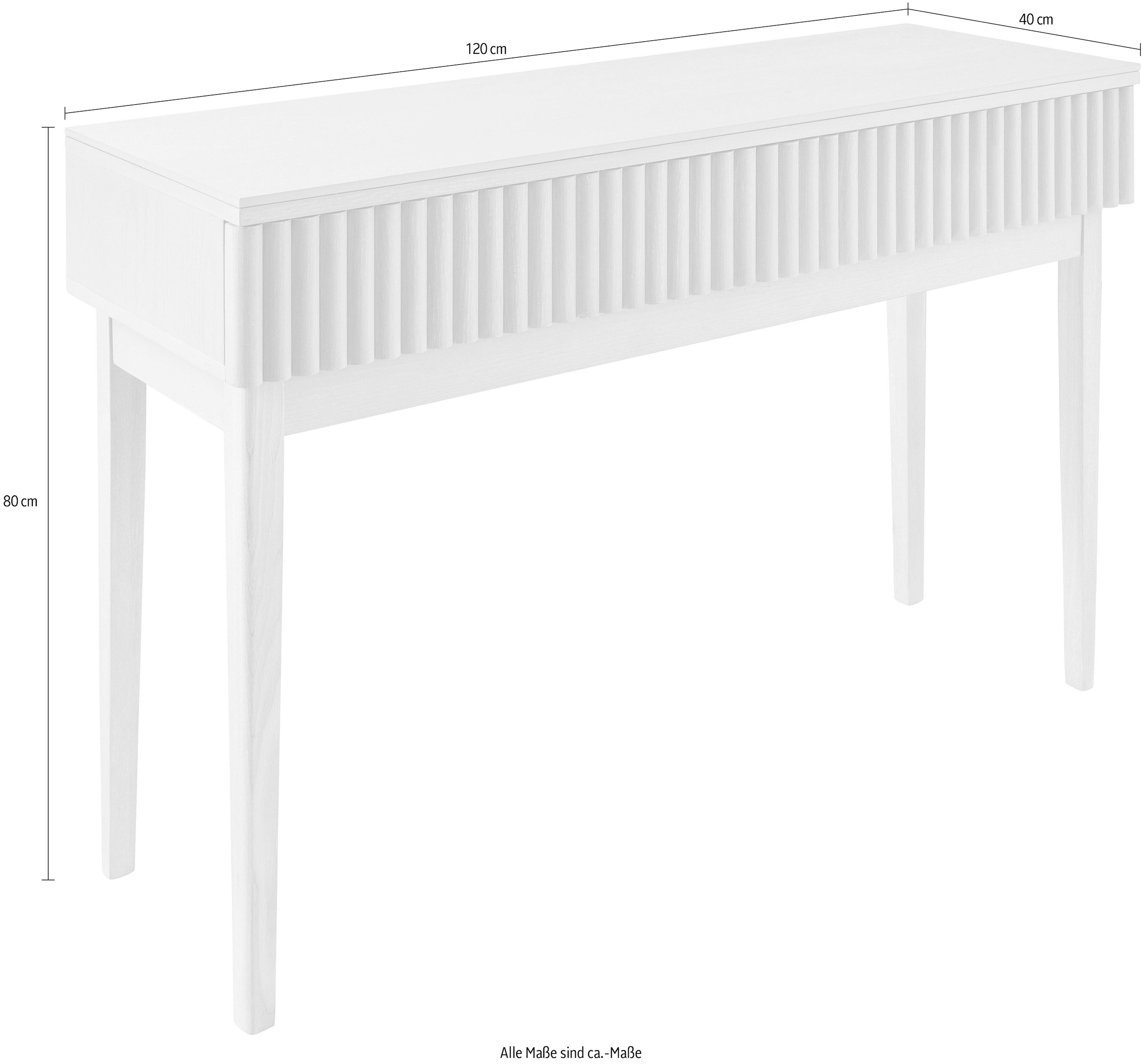 homsy by Ana Johnson Schminktisch »Solva« Holzoptik aus Esche, geriffelte Front, Keramikplatte, Breite 118 cm
