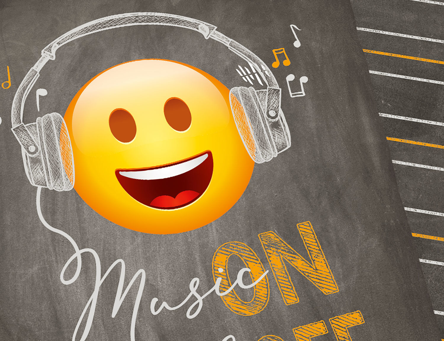 Bettwäsche mit musikhörendem Smiley