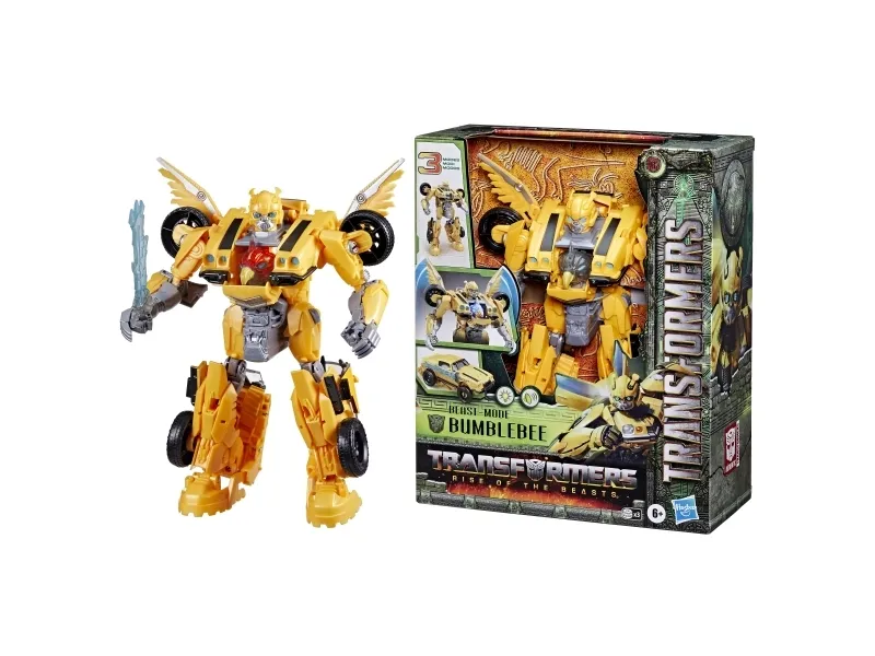 Transformers : Rise of the Beasts Beast-Mode Bumblebee, 6 År, Klingende, Plast, Gul, 550 g