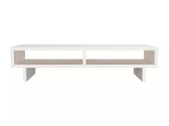 Support de moniteur Blanc 60x27x14 cm Bois de pin solide