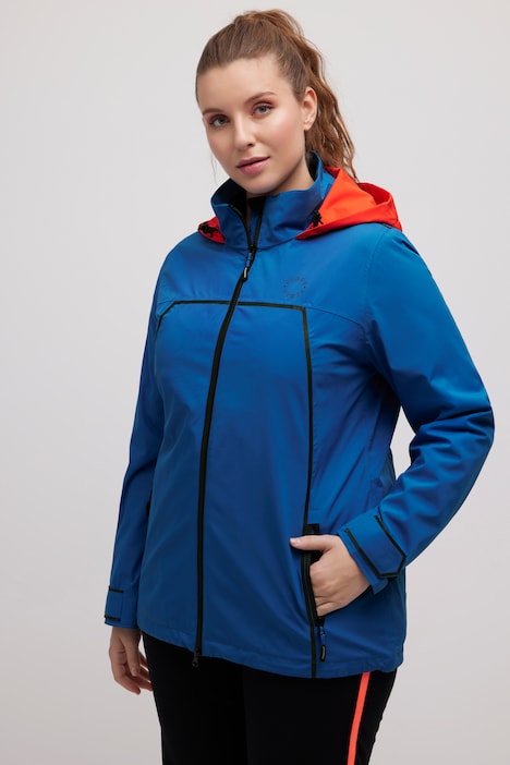 Segel-Funktionsjacke, wasserdicht, Kapuze, 2-Wege-Zipper