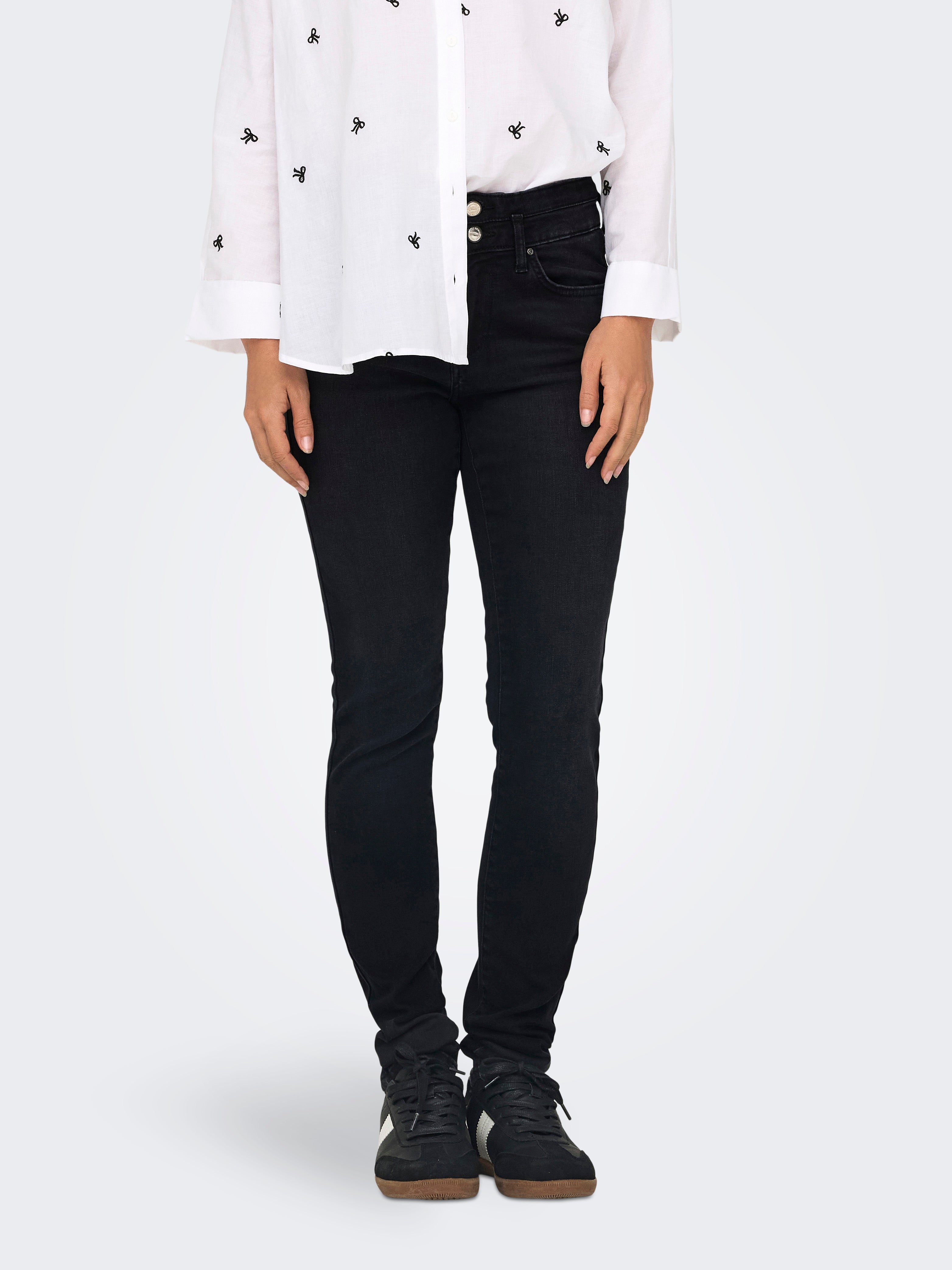 ONLBLUSH Mittlere Taille Skinny Fit Jeans Washed Black