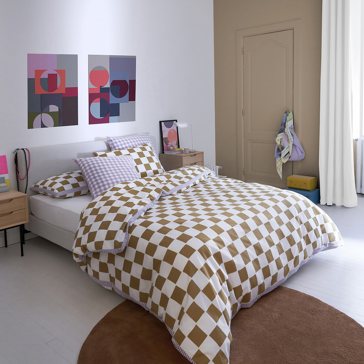 LA REDOUTE INTERIEURS<br>Cama estofada com base de ripas, Tella