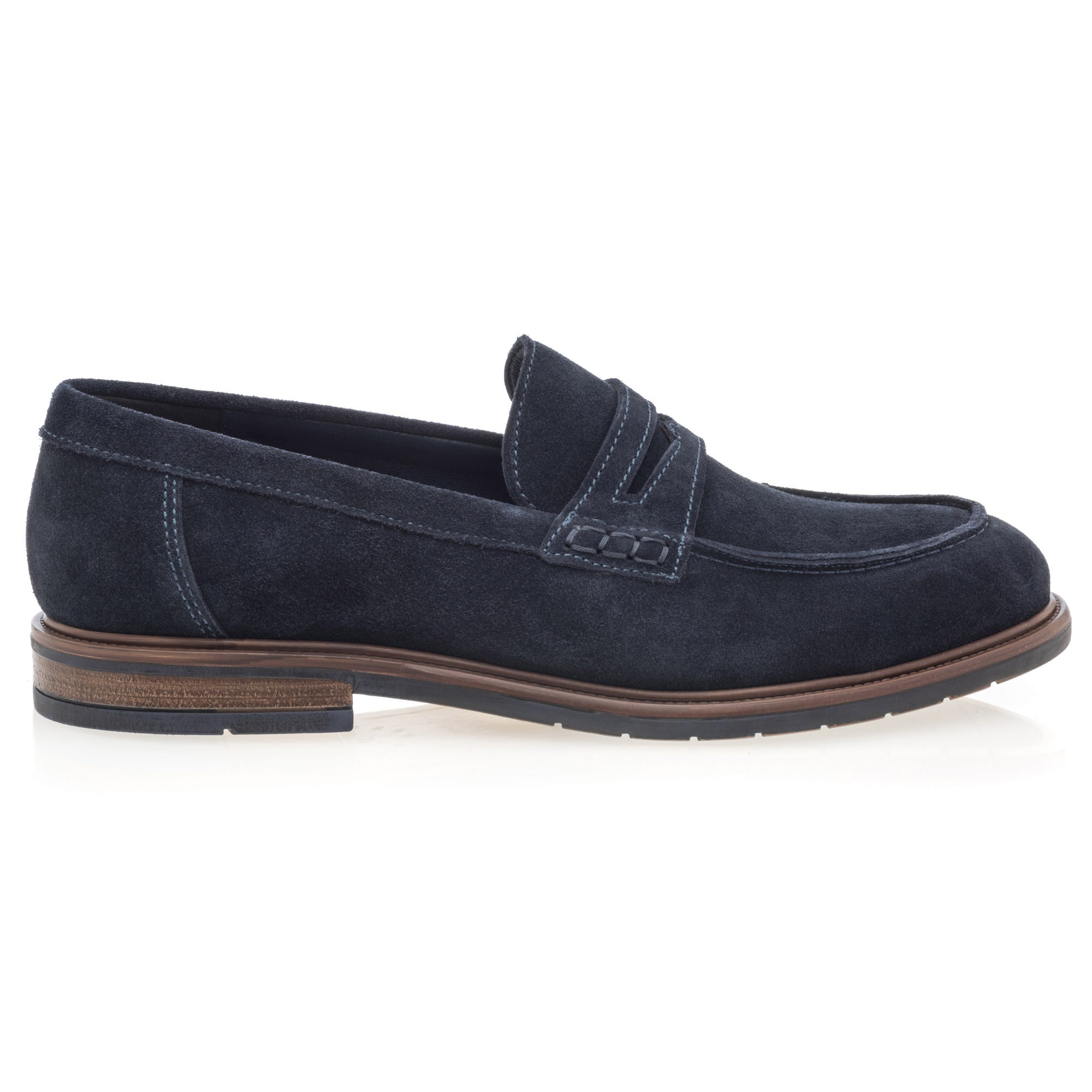 Mocassins Homme en cuir bleu marine