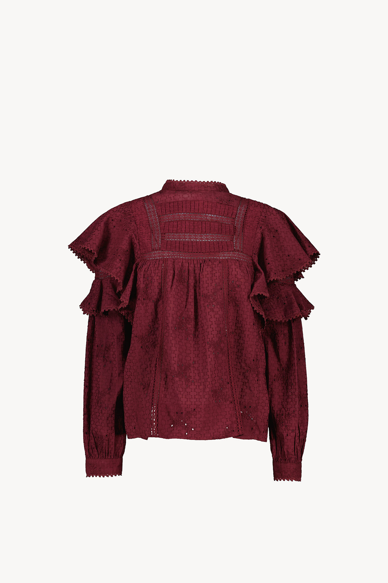 Linda blusa romântica de algodão - Vermelha