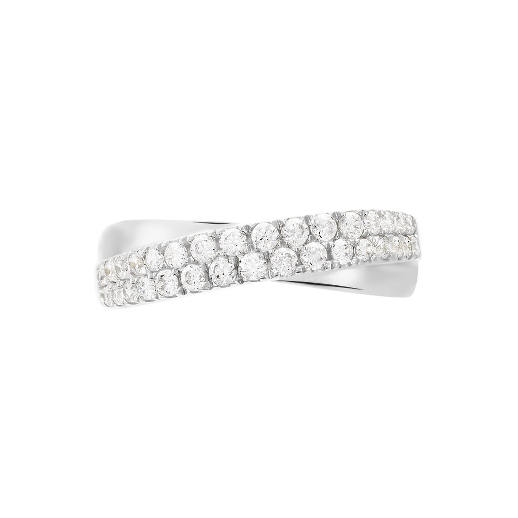 Bague Aglae Or Blanc Oxyde De Zirconium