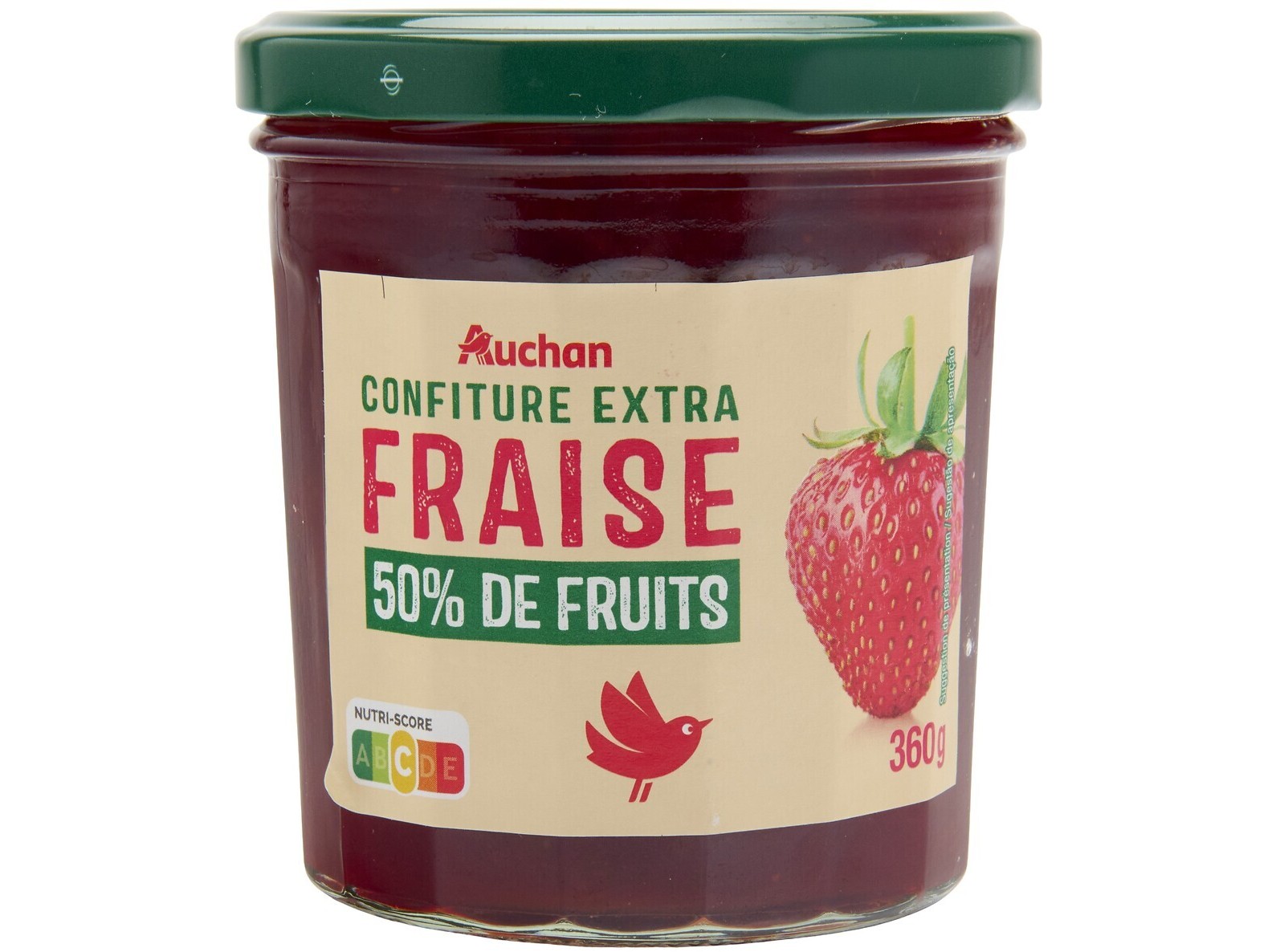 DOCE AUCHAN EXTRA 50% FRUTOS MORANGO 360G