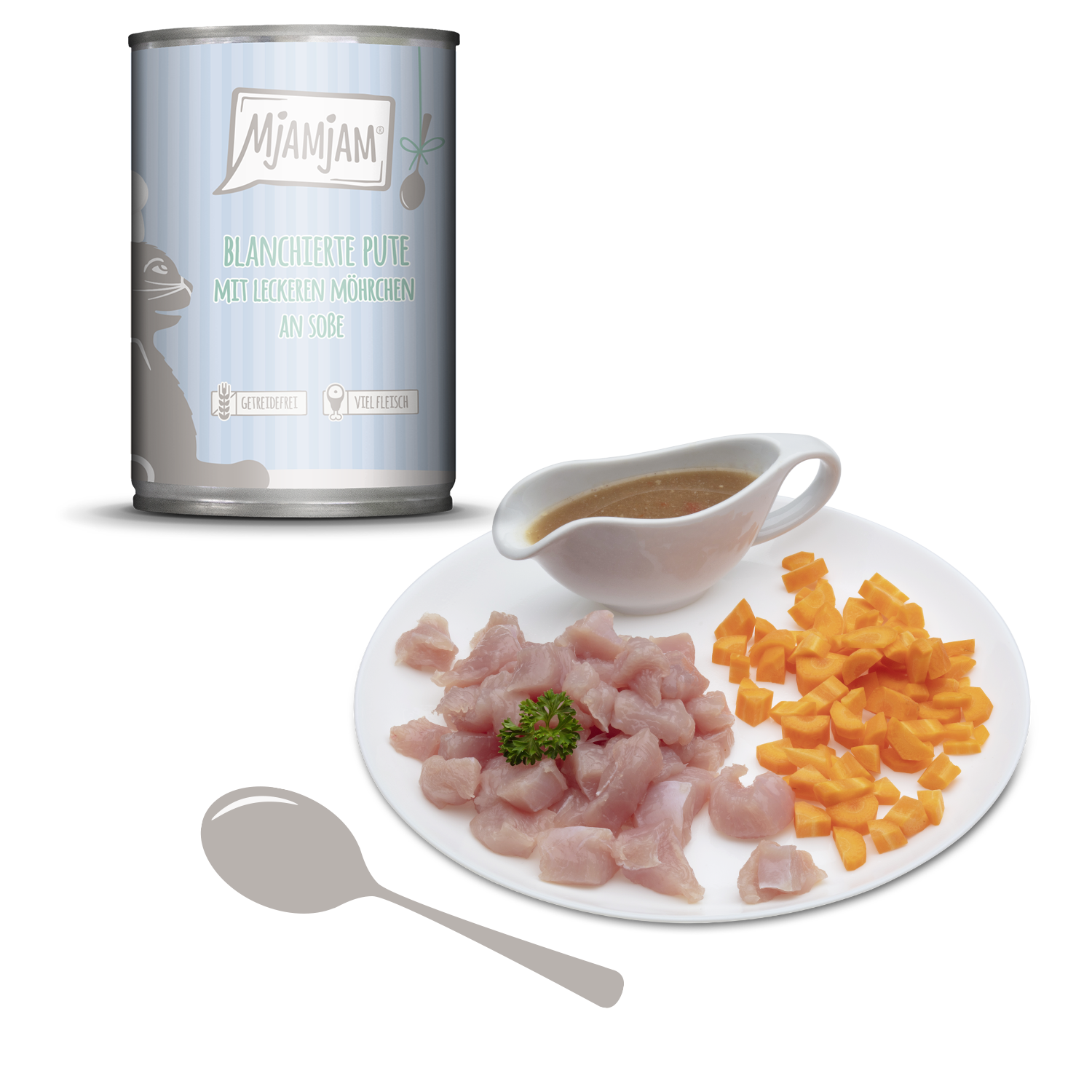 MjAMjAM – blanchierte Pute mit leckeren Möhrchen an Soße