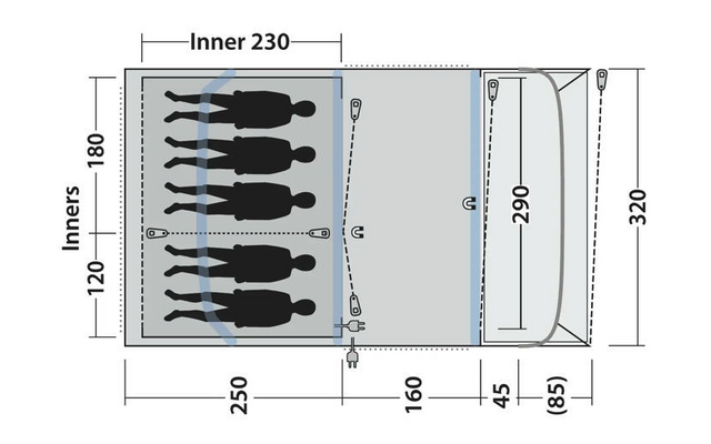 Outwell Flagstaff 5 Air Tunnelzelt für 5 Personen