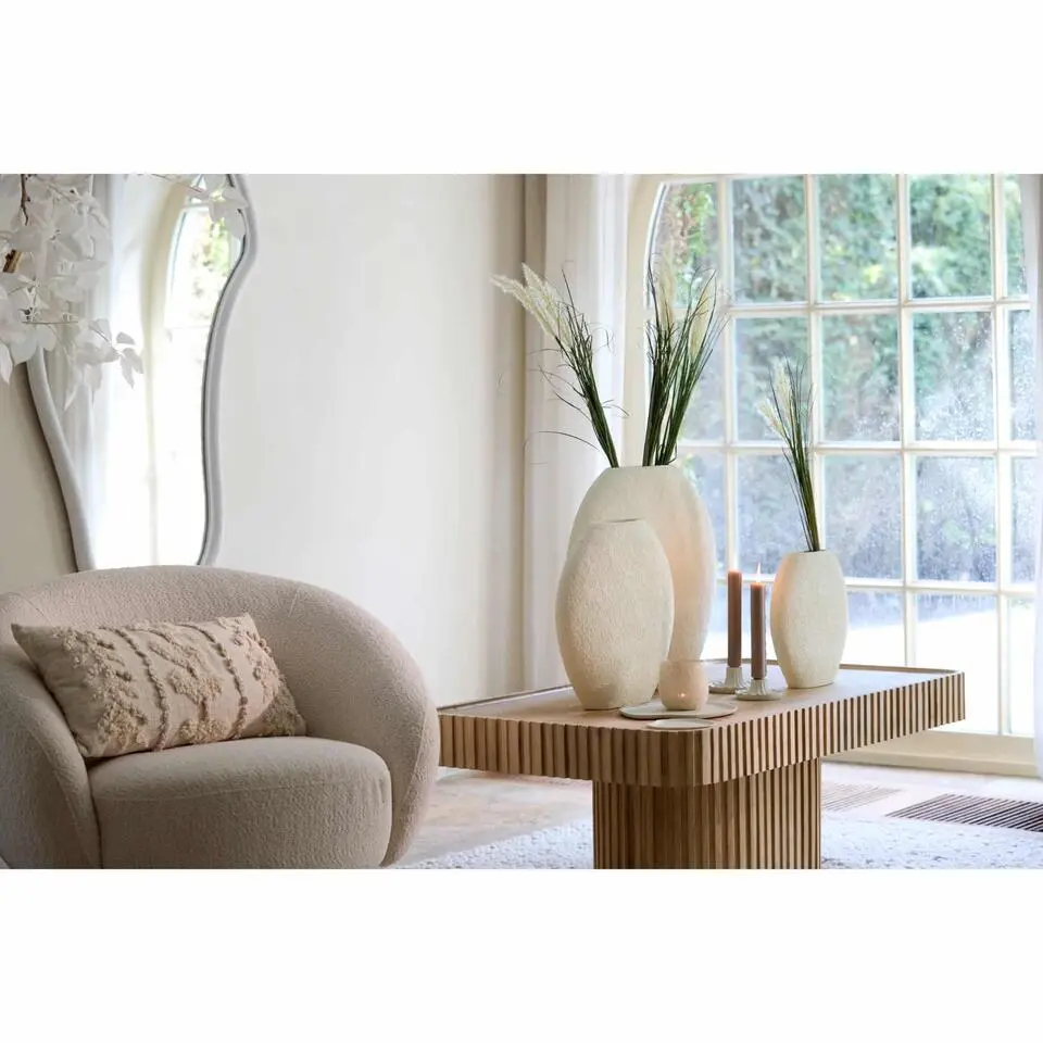 Light & Living - Renda vaas deco 40,5x11x40 cm - crème