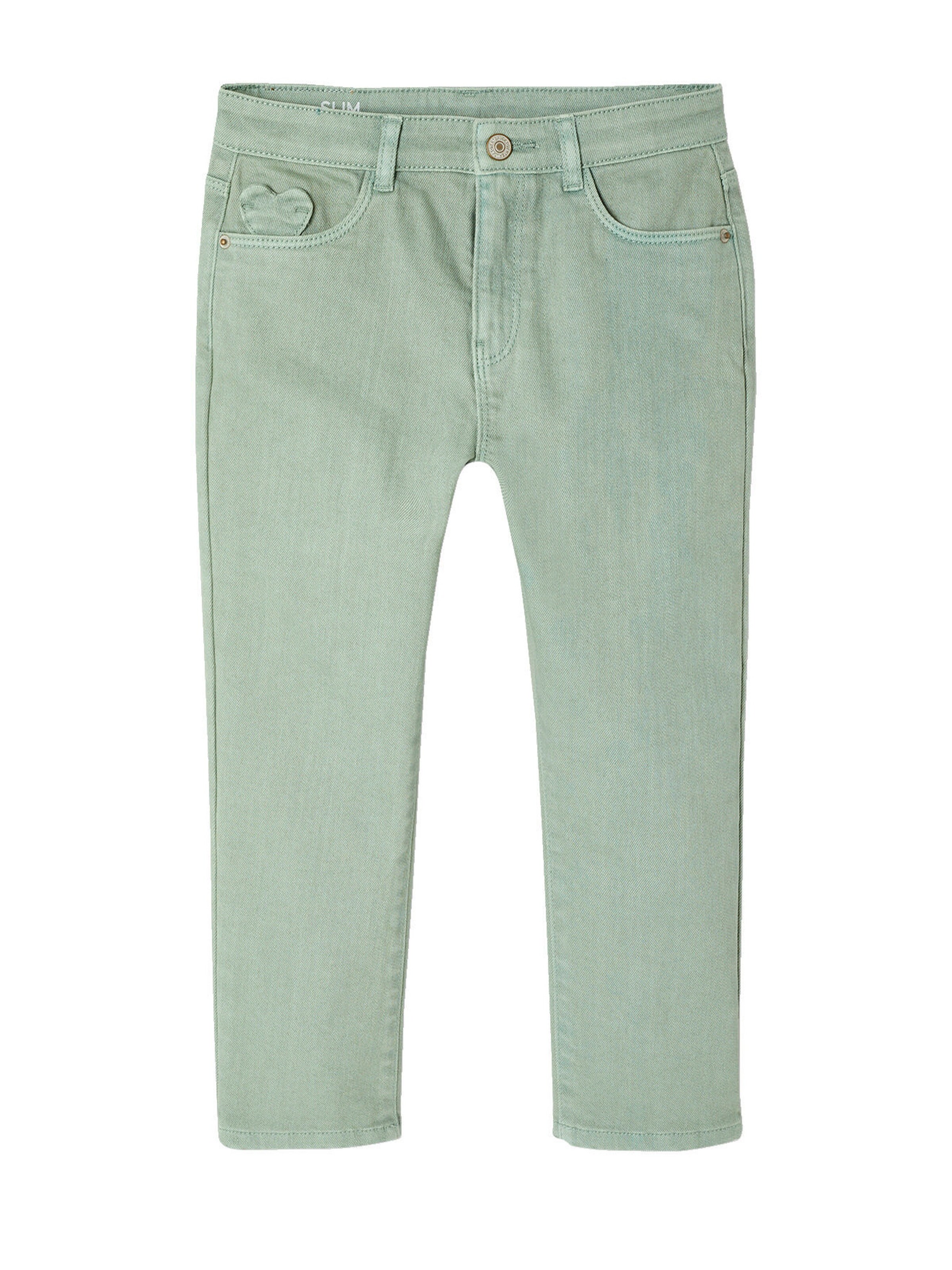 Vertbaudet Mädchen Slim-Fit-Hose, Hüftweite COMFORT salbeigrün