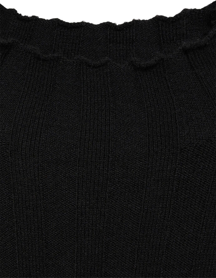 MANGO Perkins-neck ribbed dress Black