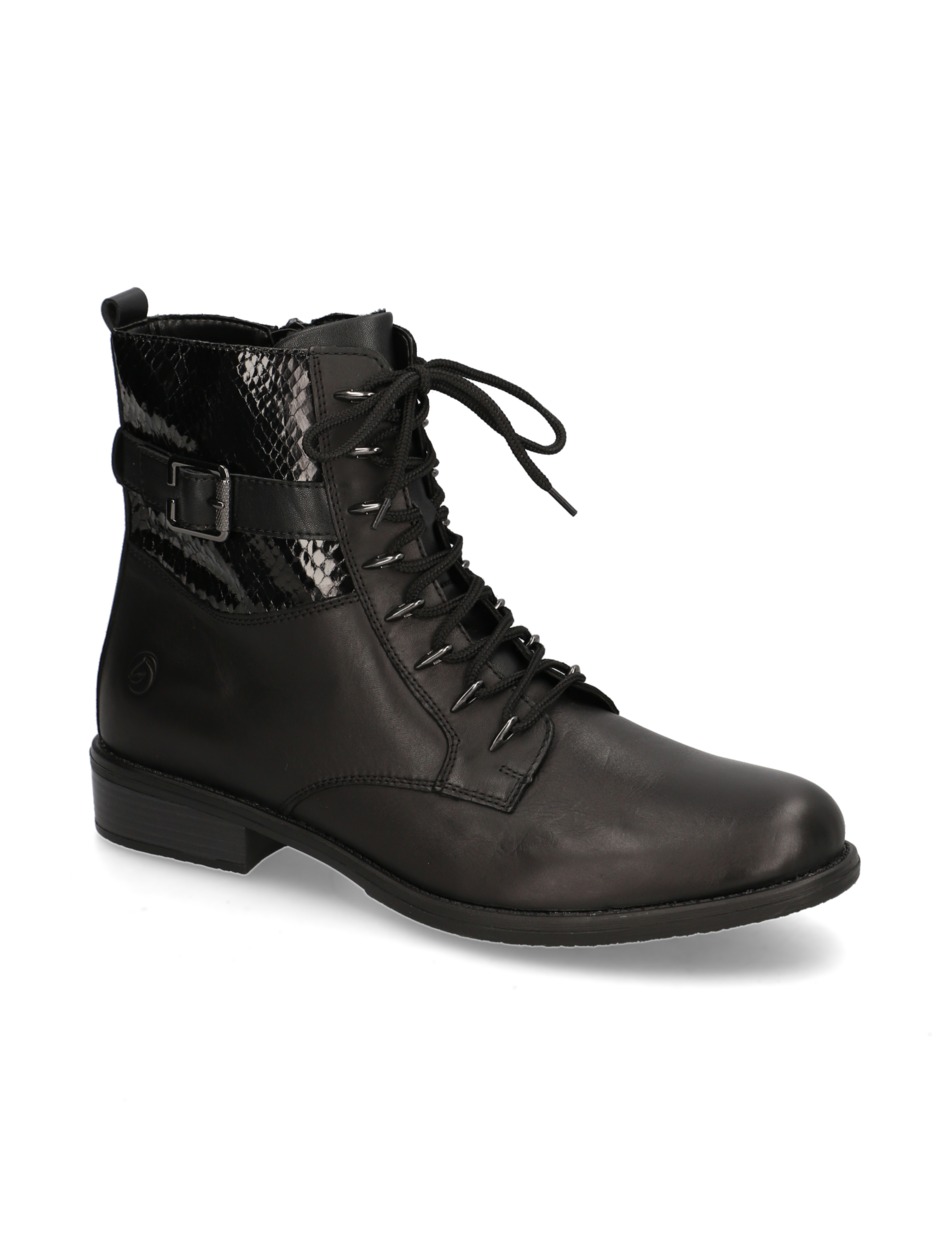 Lederkombination Schnürstiefelette