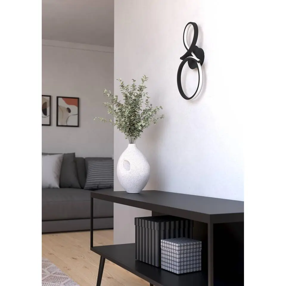 EGLO Serpins Wandlamp - LED - 40 cm - Zwart/Wit