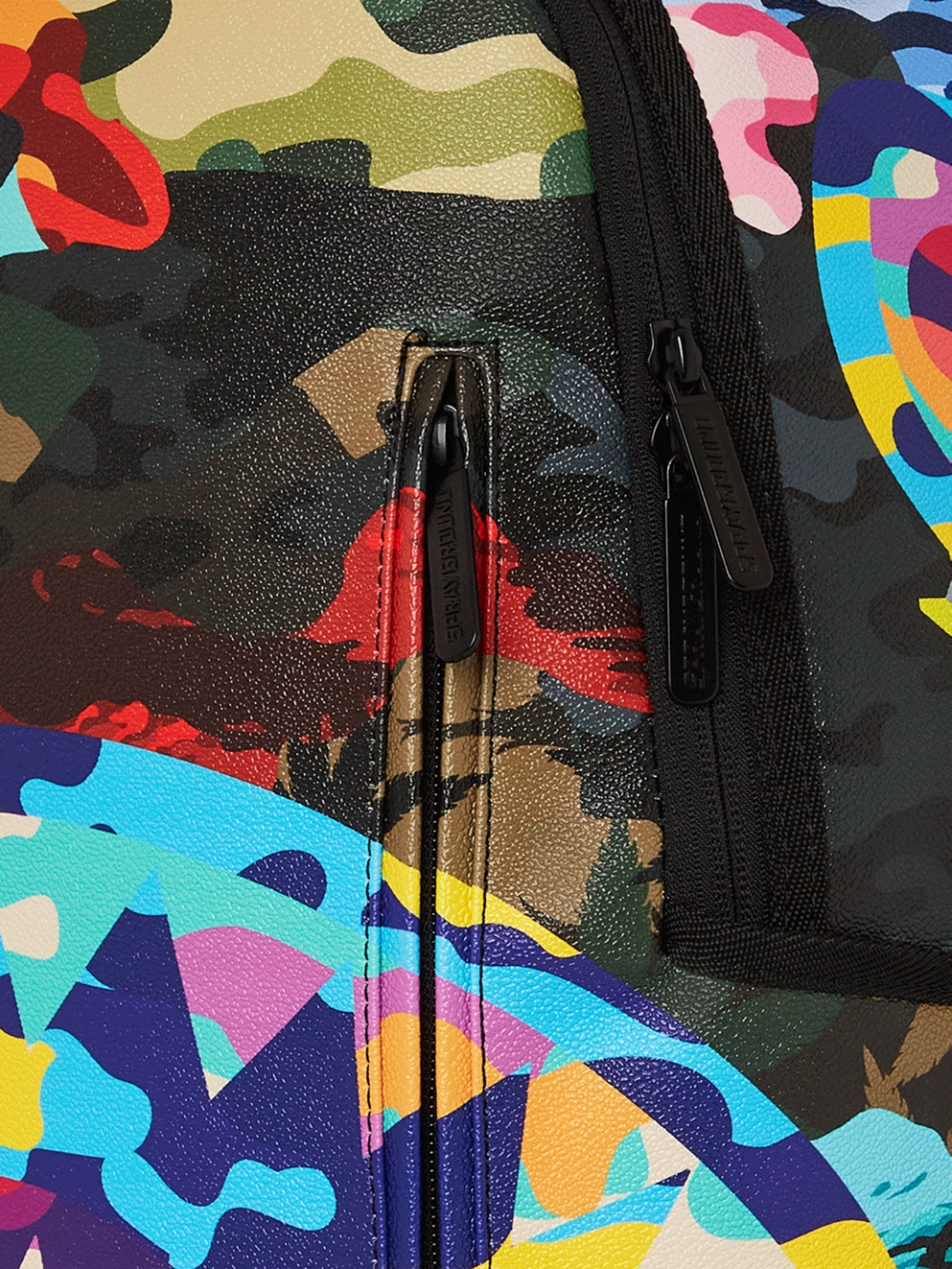 Sprayground Sliced And Diced Camo Backpack red/blue/grey/purple