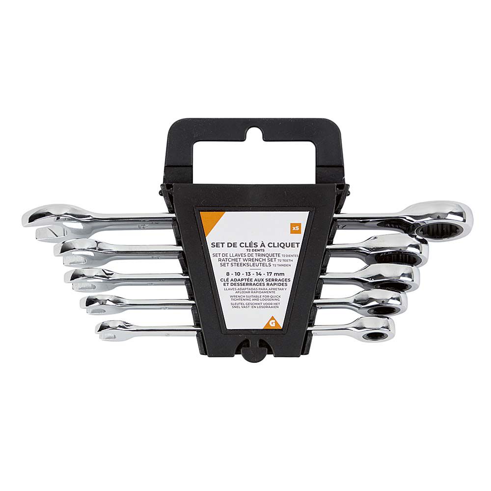 Set clé à cliquet 72 dents x5