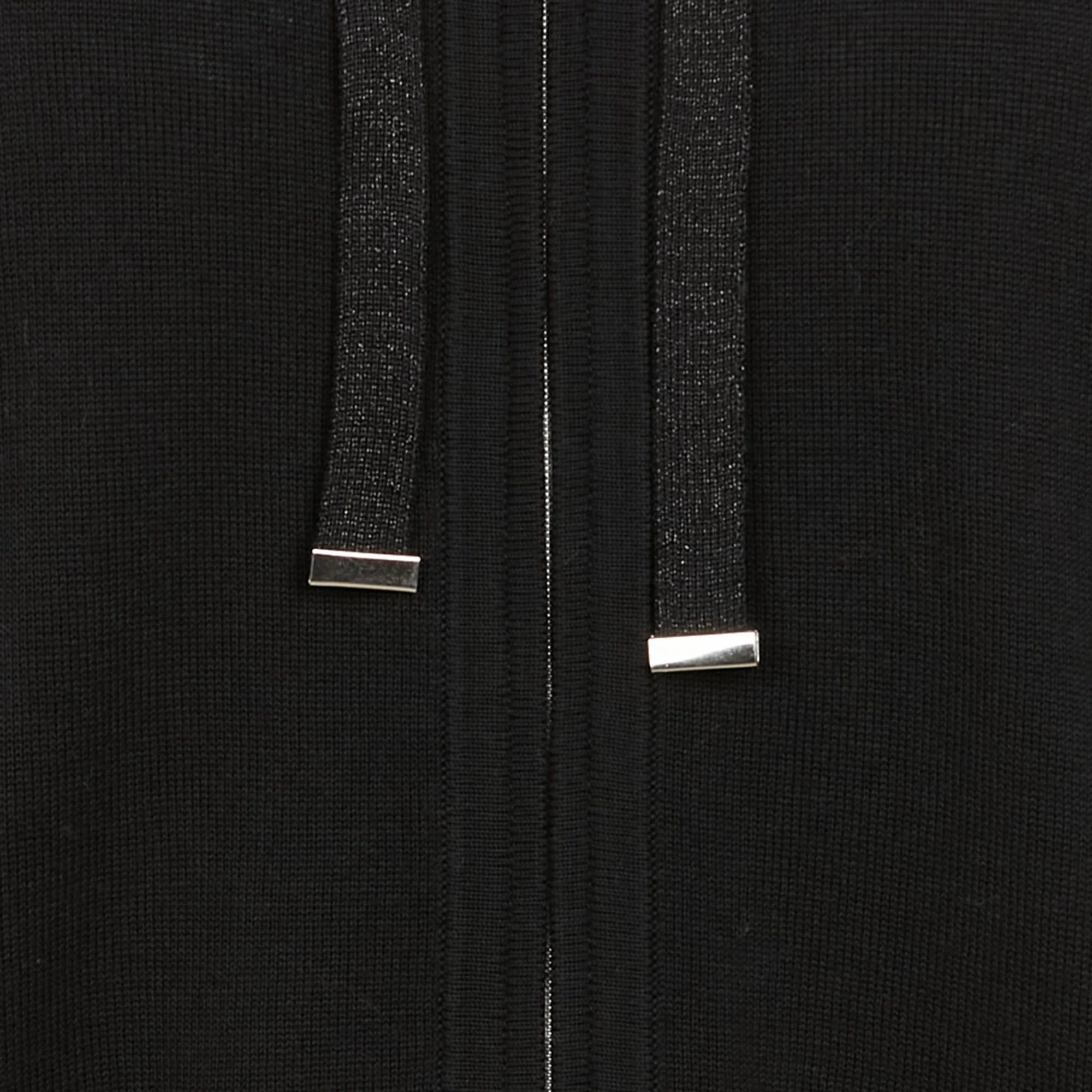 Gilet zippé à capuche en coton mélangé| Noir