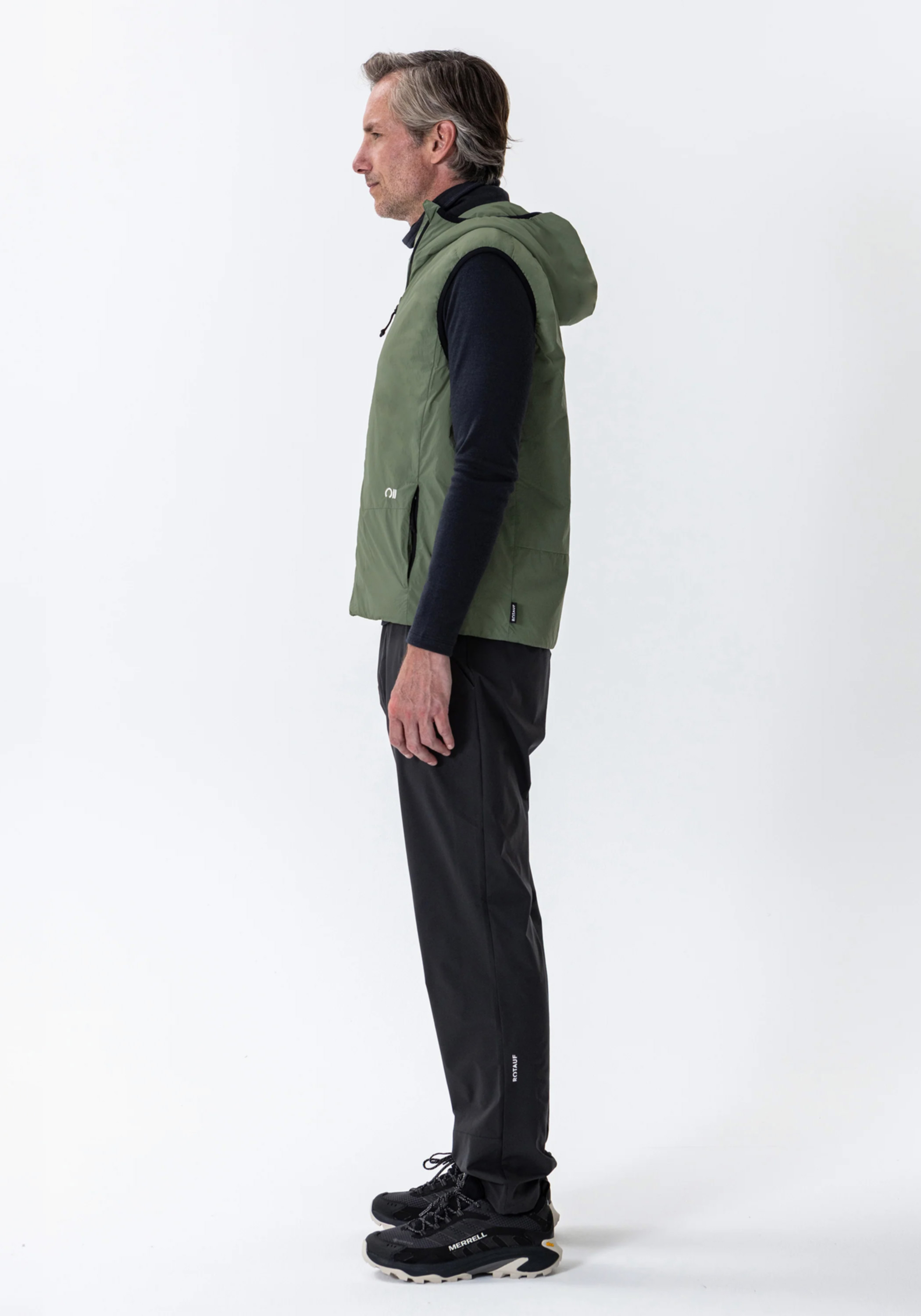 Rotauf Herren-Weste Insulation 90 Vest Hood Olive