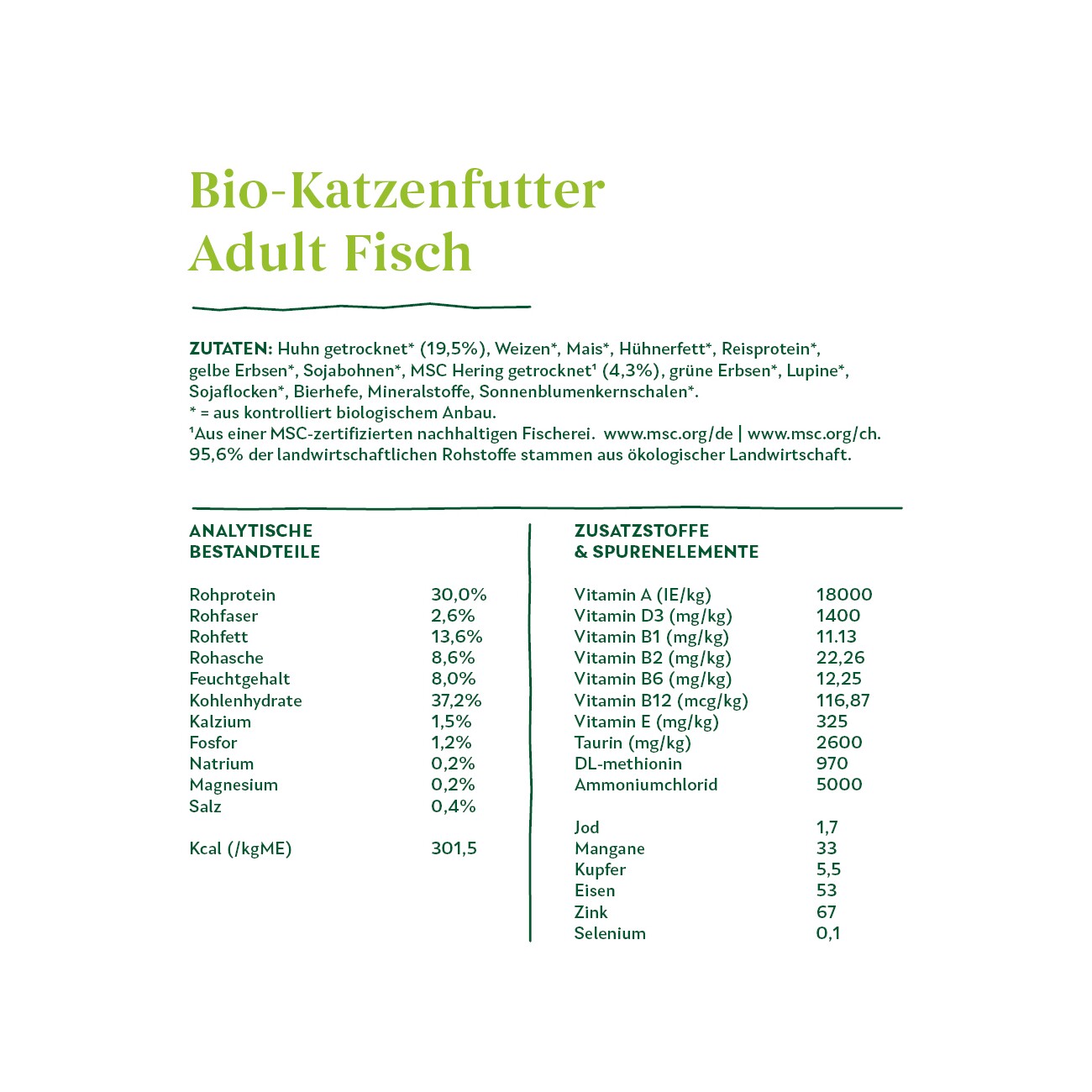 Yarrah Adult Bio Trockenfutter 2,4 kg Huhn und Fisch