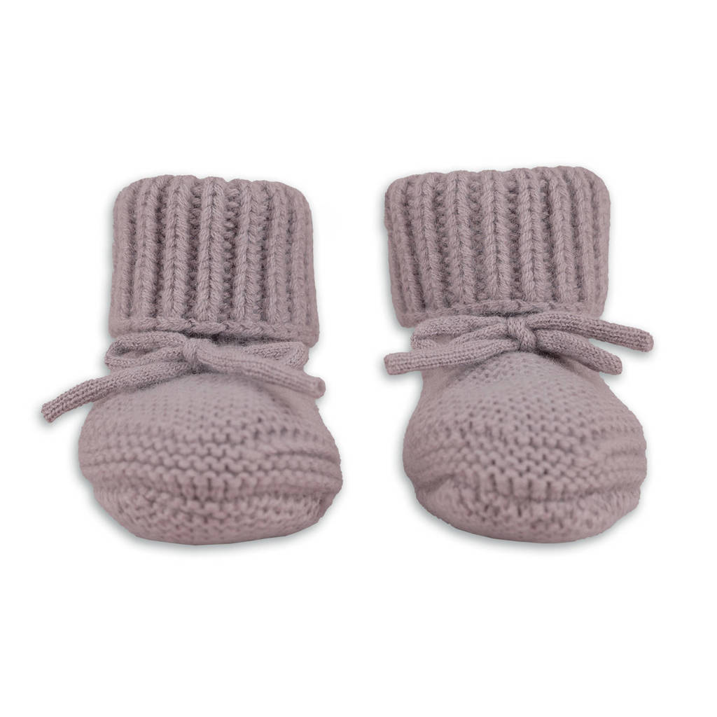 Lodger wollen baby slofjes lila