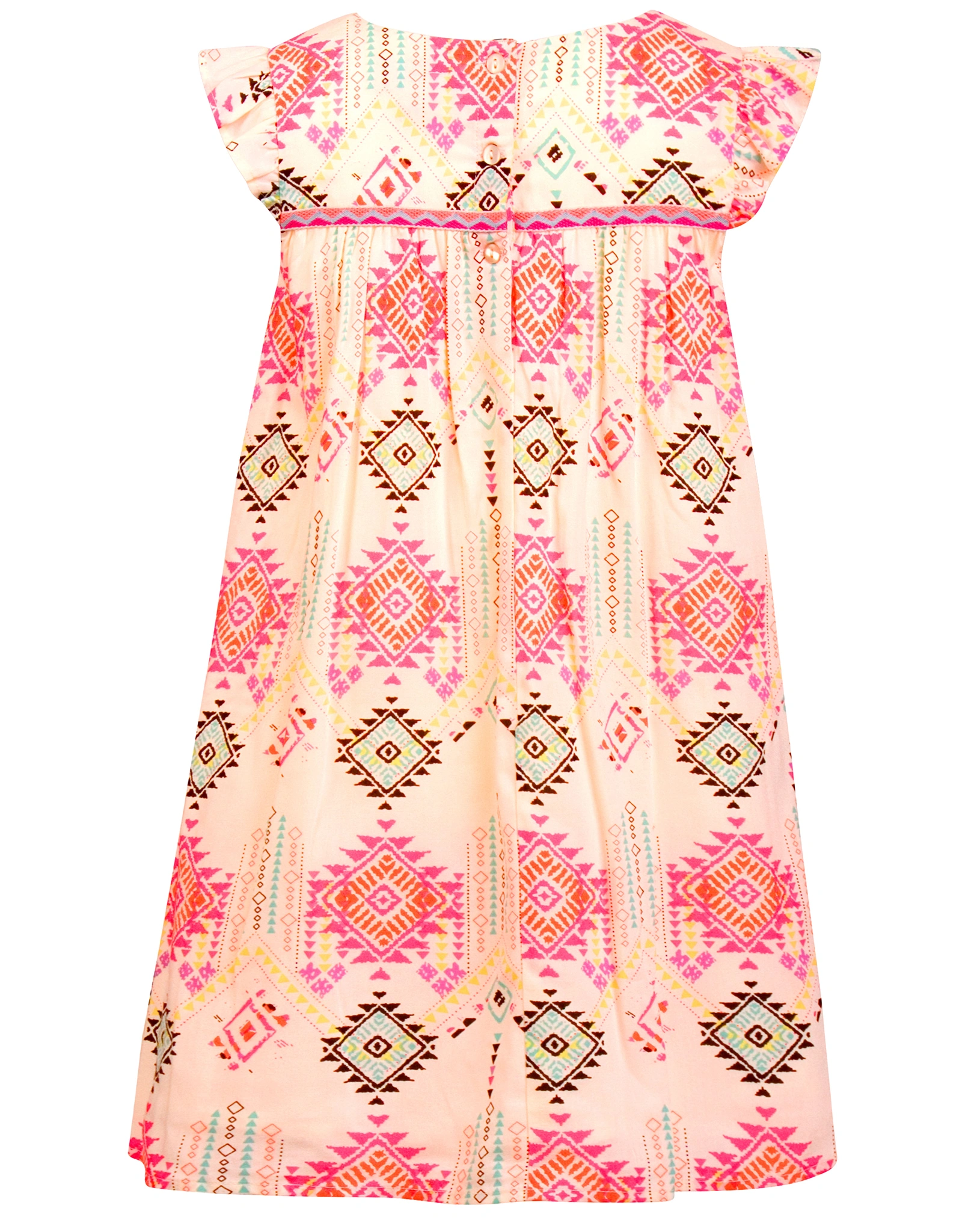 Kurzarmkleid INDIAN SPIRIT in neon coral
