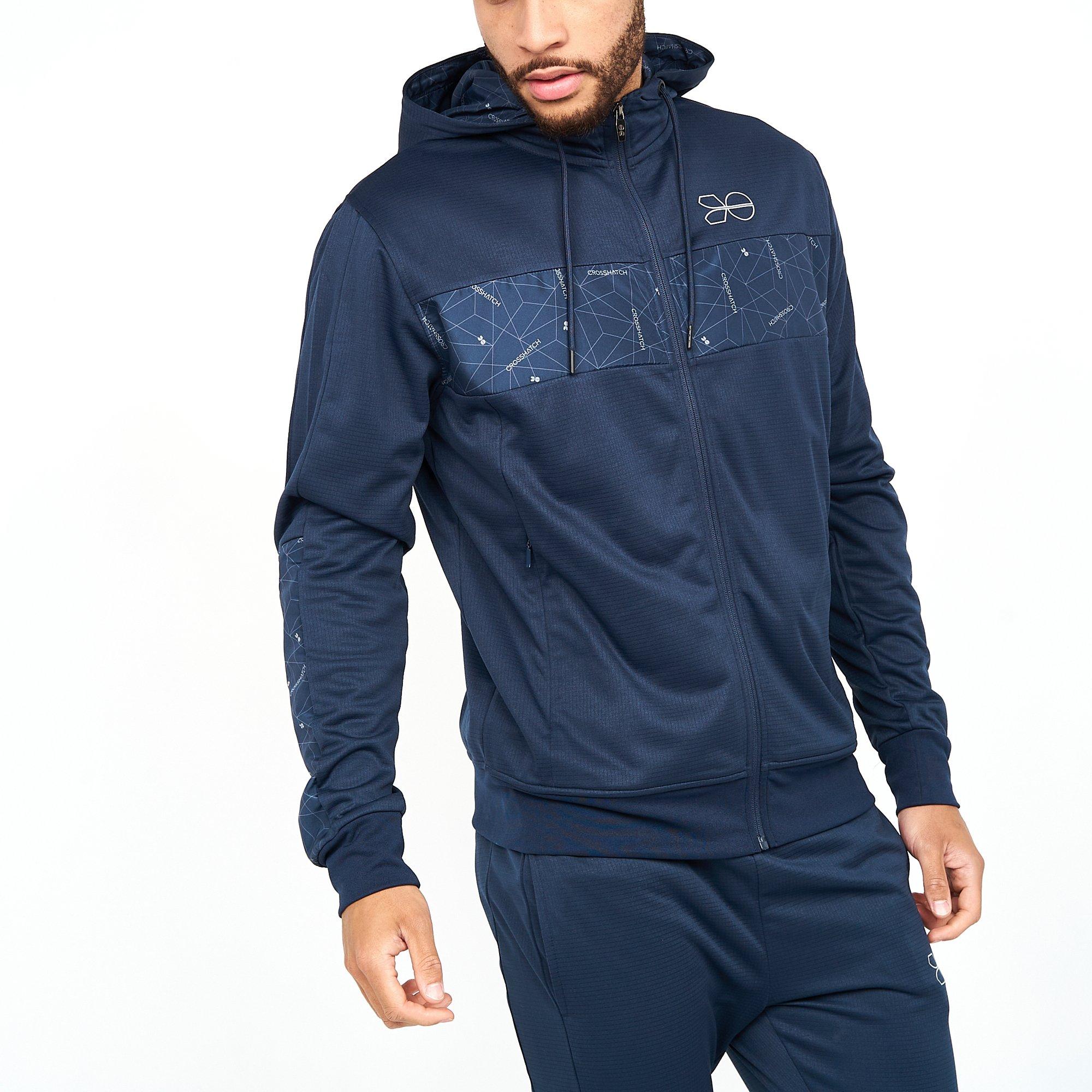 Crosshatch CH Pyramid Zip Through Hoodie Mens