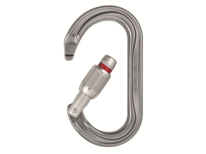 Petzl Karabiner Ok Screw-Lock Ovaler Karabiner für die Verwendung mit Seilrollen und Seilklemmen