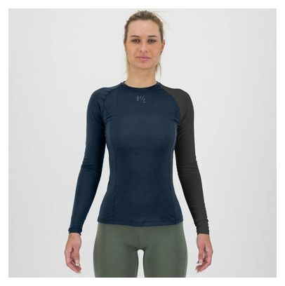 T-shirt manches longues thermique Karpos Dinamico Merino 130 Femme Bleu/Noir