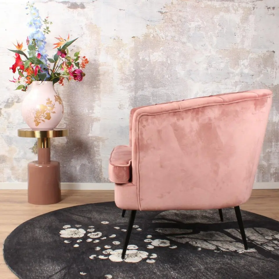 DS4U - Norah fauteuil velvet zalmroze