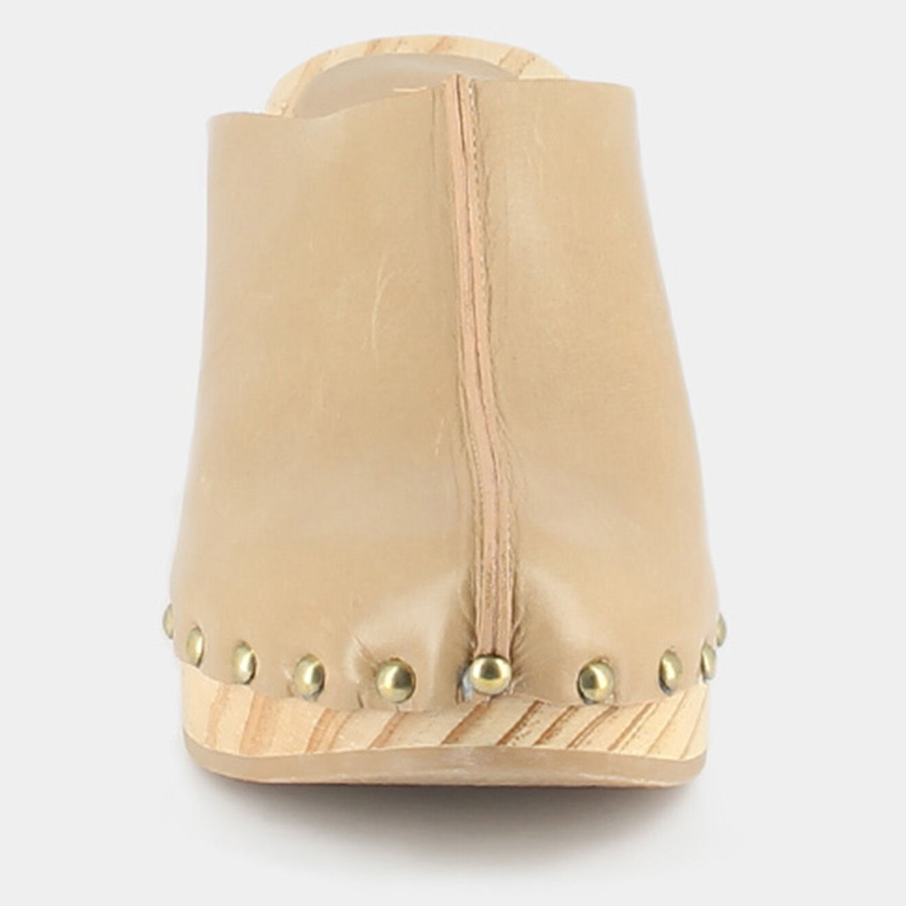 Jonak Sabots en Cuir et Bois Martha camel - Talon 8 cm