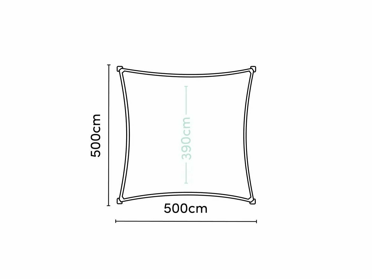 Platinum dreamsail 5x5m vierkant schaduwdoek - Ecru
