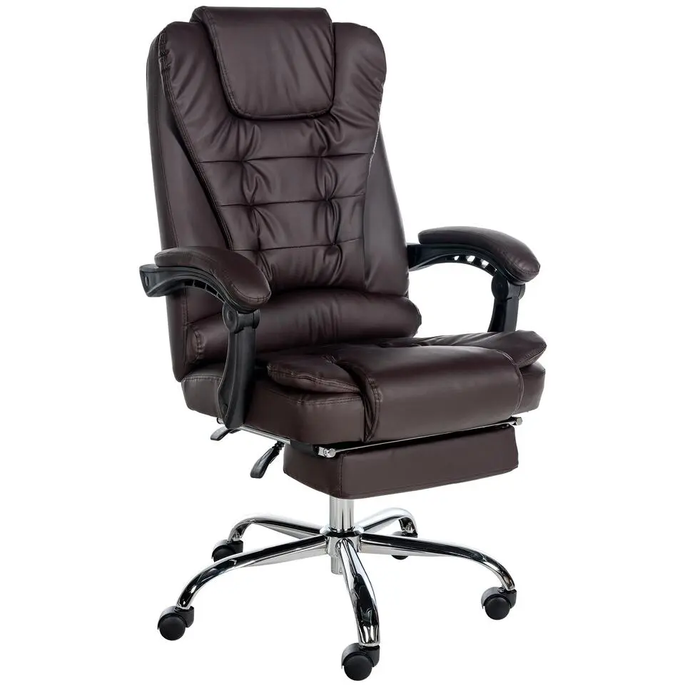CLP Bureaustoel Oxygen chroom Frame - Kunstleer - bruin
