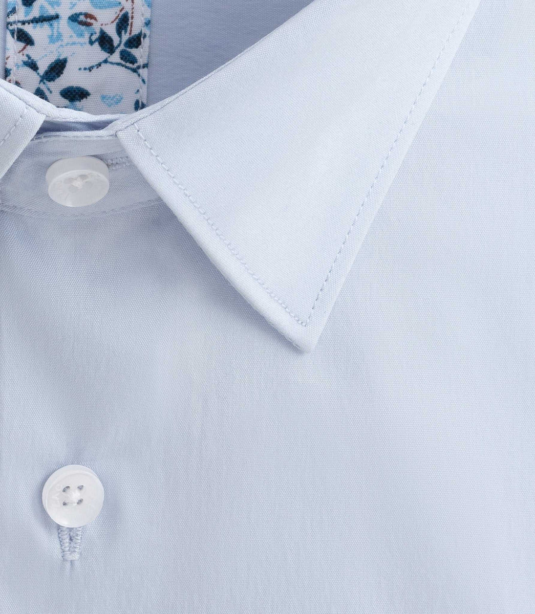 Chemise unie fantaisie ciel 