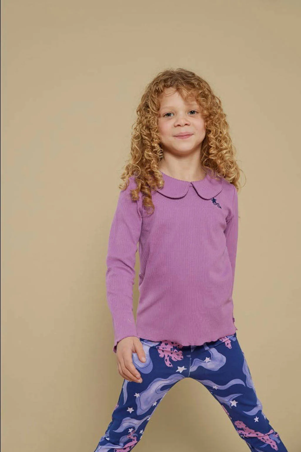 Jubel longsleeve violet rib gebreid