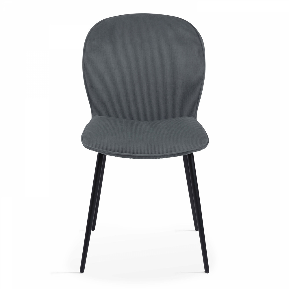 Lot de 2 chaises en velours côtelé gris