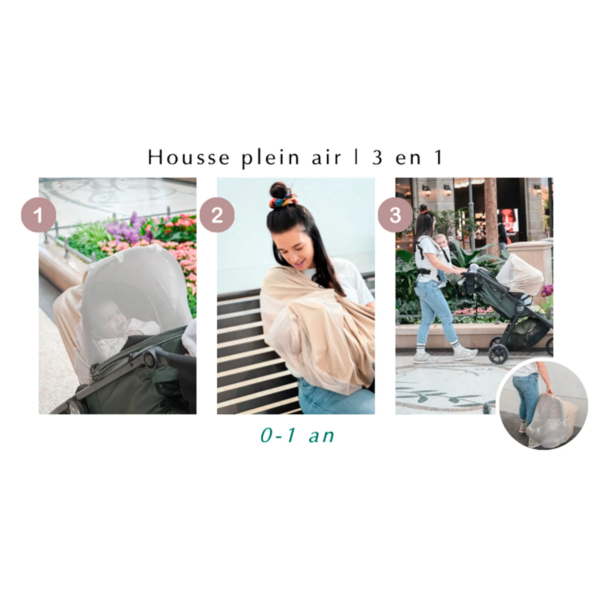 Gustine Housse Plein air 3-en-1  - Naturel